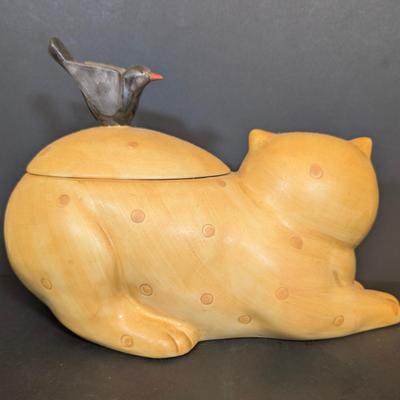 LOT 122: Sakura Debbie Mumm Orange Cat Cookie Jar