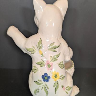 LOT 123: Zanolli Hand Painted Cat Planter along with Three Kitten Teapots