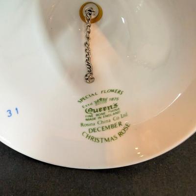 LOT 125: Indiana Glass Thumbprint Style Compote w/Gold Trim, Goebel Bells, Ansley Bells & More