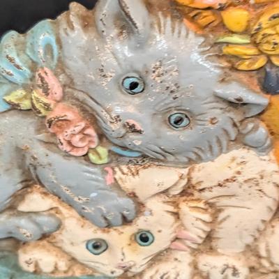 LOT 131K: Vintage Cast Iron Kittens at Play Doorstop