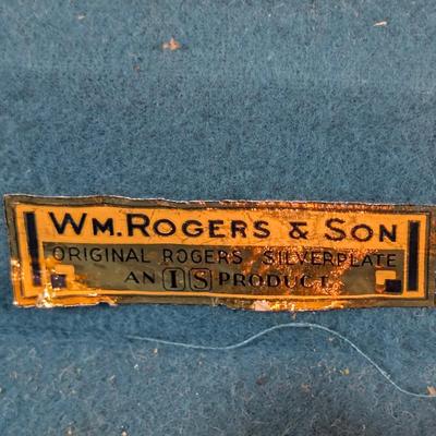 LOT 132: WM Rogers & Sons Silver Plated Flatware in Wooden Case