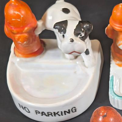 LOT 134: Vintage Made in Japan Bulldog Ashtrays/Trinket Dishes, Spotted Dog Salt/Pepper Shakers and Scottie Doa Salt/Pepper Shakers