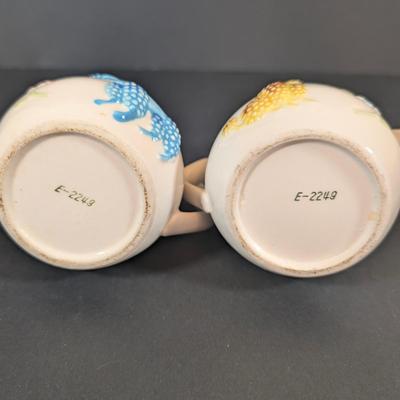 LOT 135: Vintage Enesco Poodle Dog & Butterfly Salt/Pepper, Creamer/Sugar Set,