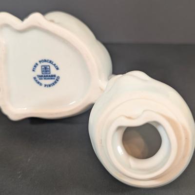 LOT 135: Vintage Enesco Poodle Dog & Butterfly Salt/Pepper, Creamer/Sugar Set,