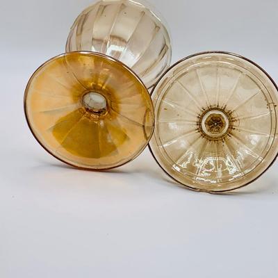 LOT 163: Vintage Jeanette Scottie Dog Marigold Glass Trinket Box/ Candy Dish and Lid Candy Dish/Jar