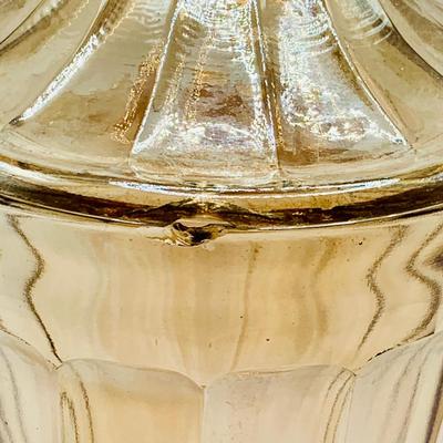 LOT 163: Vintage Jeanette Scottie Dog Marigold Glass Trinket Box/ Candy Dish and Lid Candy Dish/Jar