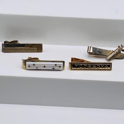 LOT 164: Large Assortment of Vintage Tie Bars and a Seiko Watch