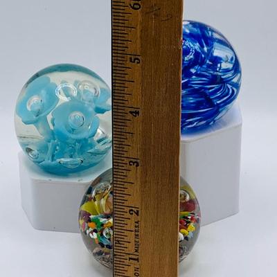 LOT 166: Collection of Three Art Glass Paperweights