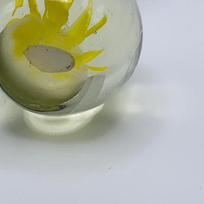 LOT 167: Collection of Art Glass Floral Pattern Paperweights and a Wheaton Brown Ribbon Paperweight