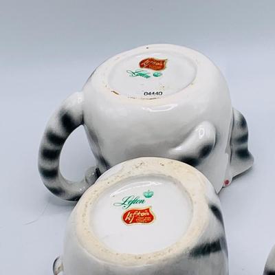 LOT 168: Adorable Lefton Kitty Cat Serving Set Including Two (2) Mugs, Salt and Pepper Shakers, Creamer and Sugar Bowl and Spoon Rest