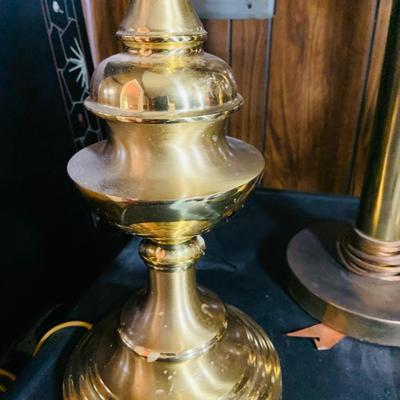 LOT 172: Set of Three (3) Brass Table Lamps