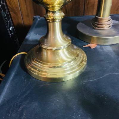 LOT 172: Set of Three (3) Brass Table Lamps