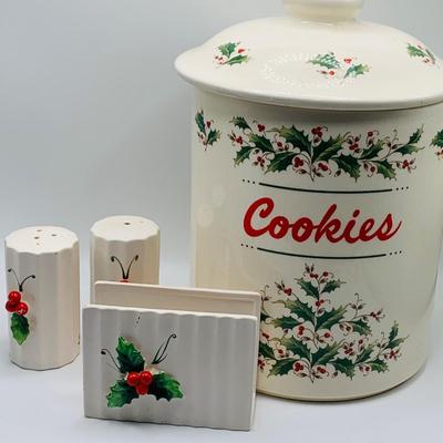 LOT 174: Large Assortment of Ceramic/ Porcelain Holiday Decor Featuring a Lenox Serving Dish, Napco Mr and Mrs Claus, and Much More