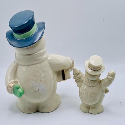 LOT 175: Assortment of Ceramic and Porcelain and Other Holiday Snowmen Featuring Two (2) Lenox Figurines and Willirays Studio Resin...