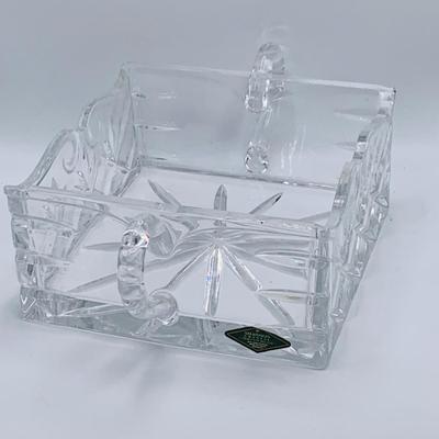 LOT 176: Irish Crystal and More Including Shannon Crystal Candlesticks and Square Basket, Belleek Ornament and More