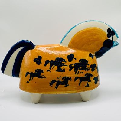LOT 179: Timo Sarvimaki Signed Ceramic Horse and Planter and Art Books