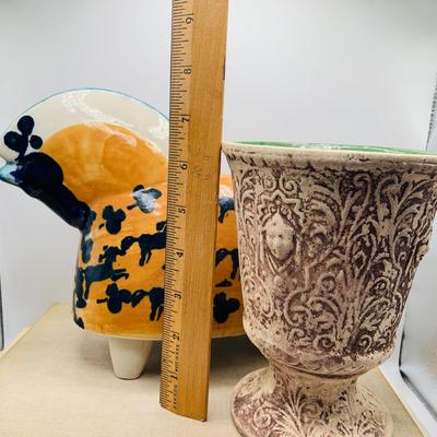 LOT 179: Timo Sarvimaki Signed Ceramic Horse and Planter and Art Books
