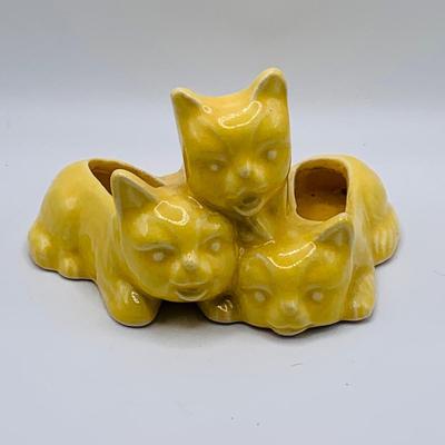 LOT 180: Victoria Ware Ironstone Bowl, Ceramic Cat Planter, Vintage Dog Picture, and Much More