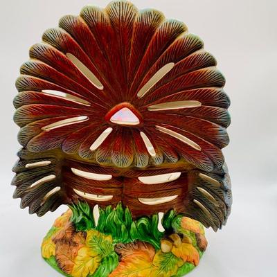 LOT 183: Party Lite Ceramic Turkey Candle Holder Centerpiece with Box