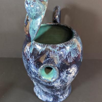LOT 191: H. Berger Wien Ceramic Blue Cat Pitcher, Hand Painted Italian Kitty Pitcher and More