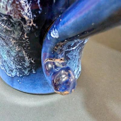 LOT 191: H. Berger Wien Ceramic Blue Cat Pitcher, Hand Painted Italian Kitty Pitcher and More