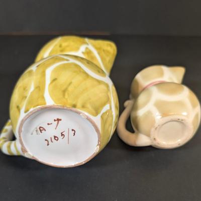 LOT 191: H. Berger Wien Ceramic Blue Cat Pitcher, Hand Painted Italian Kitty Pitcher and More