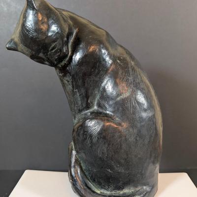 LOT 193: Austin Products Black Cat "Feline Study" Sculpture