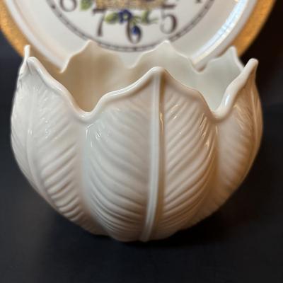 LOT 100: Unique Lenox "Plate" Wall Clock & Palmetto Bowl