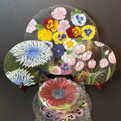 LOT 220: Fused Glass Plate Collection