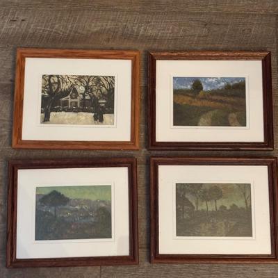 LOT 221: Collection of Four Signed Paintings of Landscapes