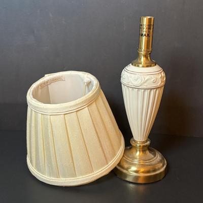 LOT 223: Lenox Accent Lamp, Carved Tea Light Lamps/Set of 2 and Pedestal Candy Bowl
