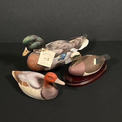 LOT 244: Collection of Signed Decorative Ducks - Canvasback by Andrea (Andrea by Sadek), Wildlife N' Wood By Carol Burns and More