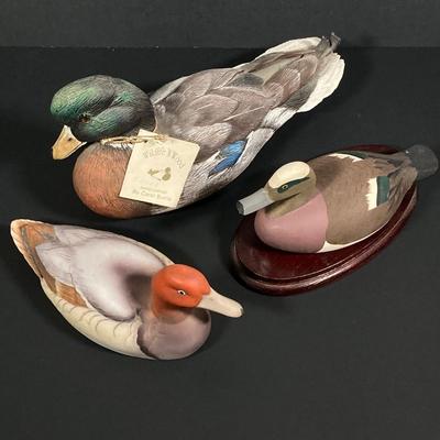 LOT 244: Collection of Signed Decorative Ducks - Canvasback by Andrea (Andrea by Sadek), Wildlife N' Wood By Carol Burns and More