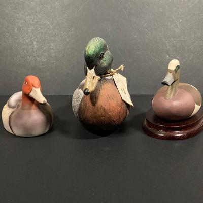 LOT 244: Collection of Signed Decorative Ducks - Canvasback by Andrea (Andrea by Sadek), Wildlife N' Wood By Carol Burns and More