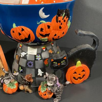 LOT 247: Halloween Themed Collection - Lenox Glass Bowl, Sakura Bowl with Decorative Decor