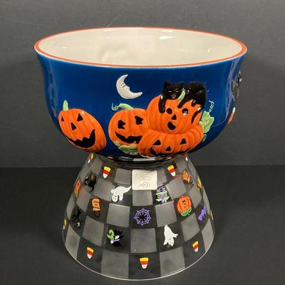LOT 247: Halloween Themed Collection - Lenox Glass Bowl, Sakura Bowl with Decorative Decor
