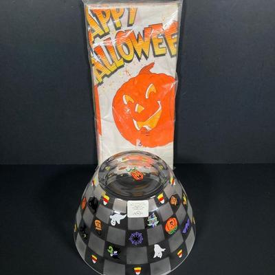 LOT 247: Halloween Themed Collection - Lenox Glass Bowl, Sakura Bowl with Decorative Decor