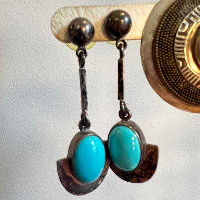 Designer Native American Sterling Silver Earrings Lot Signed