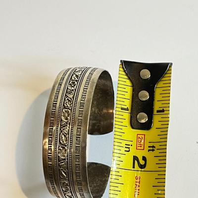 Sterling Silver Onyx Cuff Bracelet Lot - Danecraft, Vintage