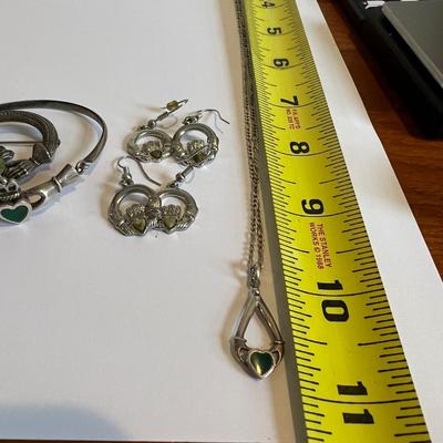 Irish Claddagh Jewelry - Earrings Pin Designer Solvar, Bracelet Necklace Sterling Silver