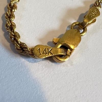 14k Gold Necklace w Pendant - 7.43 Grams