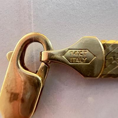 14K Gold Herringbone Necklace Bracelet Set 17.83 Grams