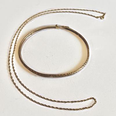 10k Gold Bracelet + 14K Gold Chain Necklace