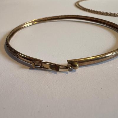 10k Gold Bracelet + 14K Gold Chain Necklace