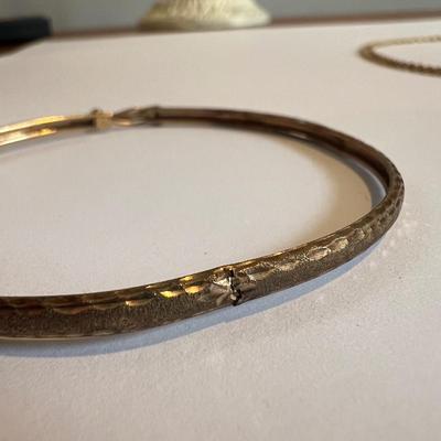 10k Gold Bracelet + 14K Gold Chain Necklace