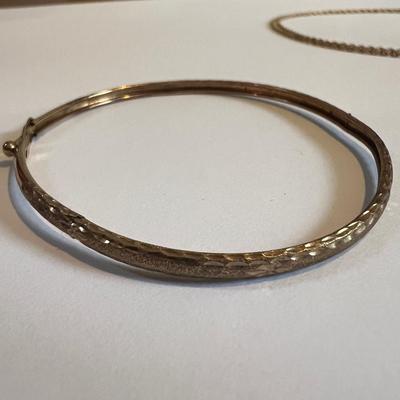 10k Gold Bracelet + 14K Gold Chain Necklace