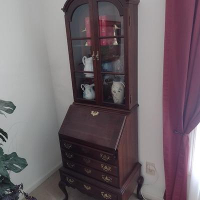 Vintage Mahogany Crawford Furniture Secretary Hutch (No Contents)