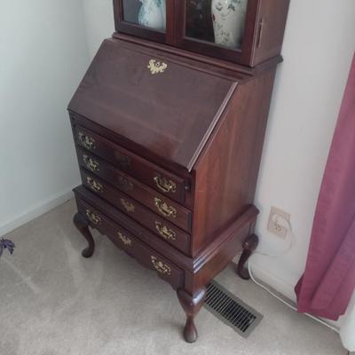 Vintage Mahogany Crawford Furniture Secretary Hutch (No Contents)