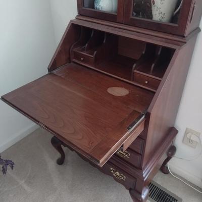 Vintage Mahogany Crawford Furniture Secretary Hutch (No Contents)