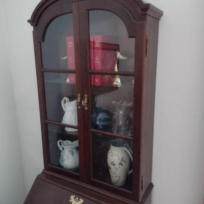 Vintage Mahogany Crawford Furniture Secretary Hutch (No Contents)